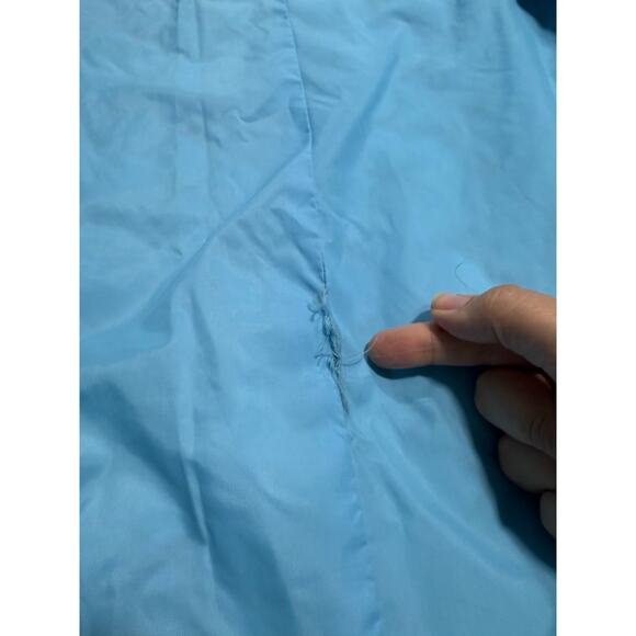 VTG 1960s Quilted Housecoat Bed Jacket Mid Century Womens XS Blue Gold Buttons - Picture 9 of 13